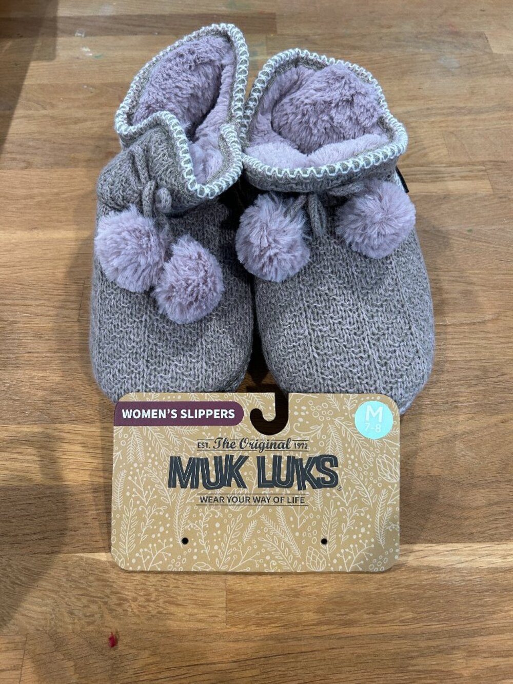 Womens Muk Luk Boot Slippers Purple Size M Medium 7-8